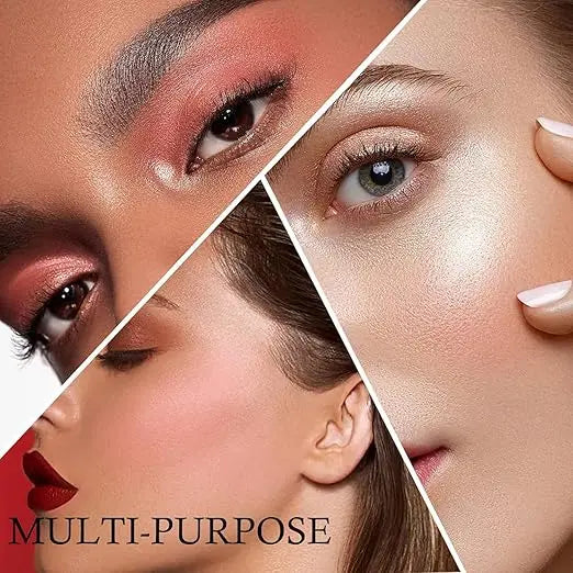 3 in 1 Face Blusher + Highlighter with Mini Compact Travel Friendly Palette — product image 3