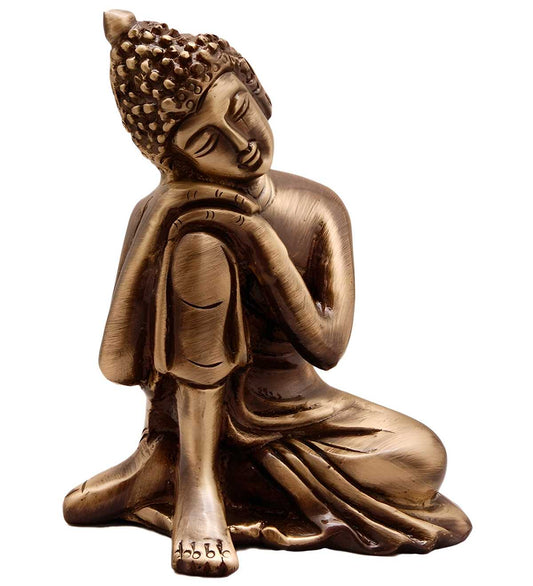 eCraftIndia Metal Resting Buddha on Knee — product image