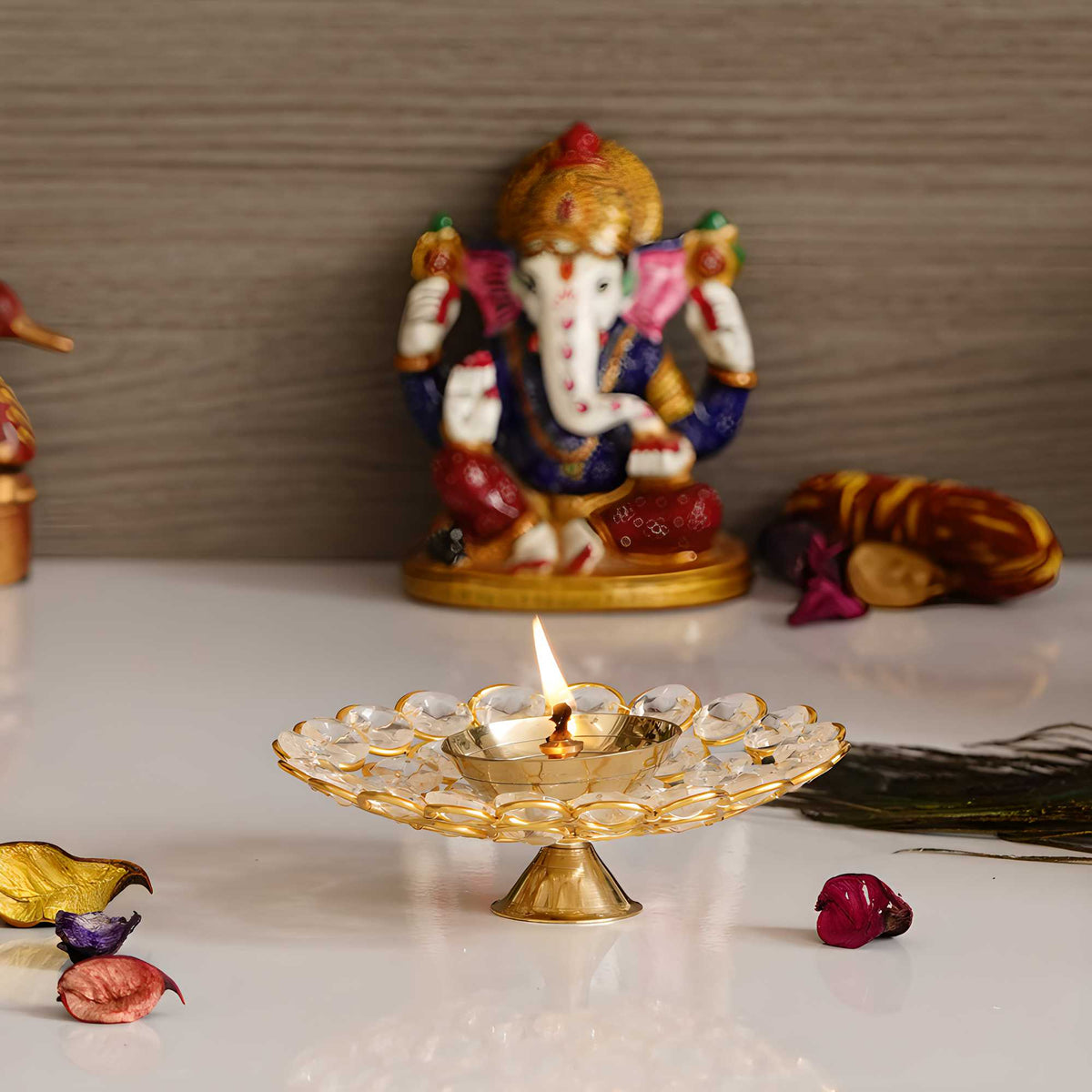 eCraftIndia Bowl Shape Crystal Tea Light Holder - Small — product image