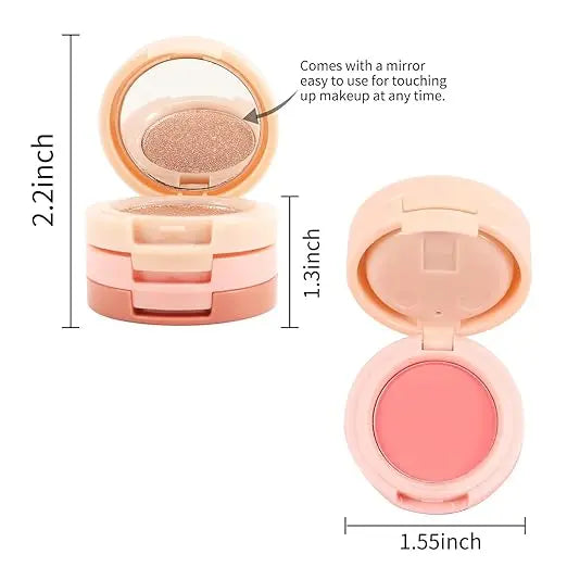 3 in 1 Face Blusher + Highlighter with Mini Compact Travel Friendly Palette — product image 5