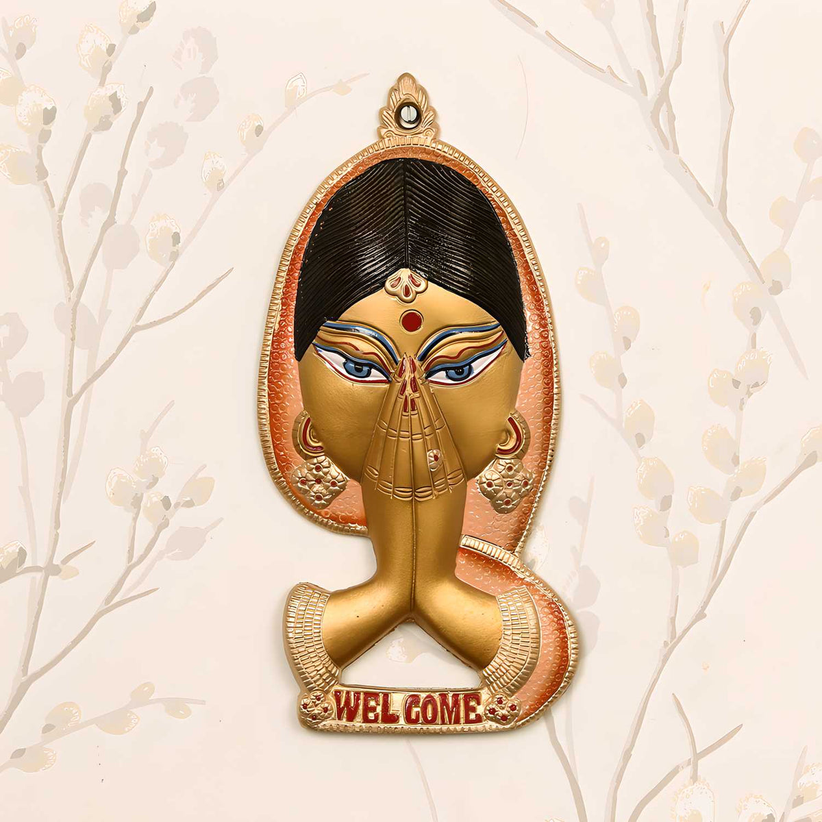 eCraftIndia Welcome Lady Metal Colorful Wall Hanging — product image