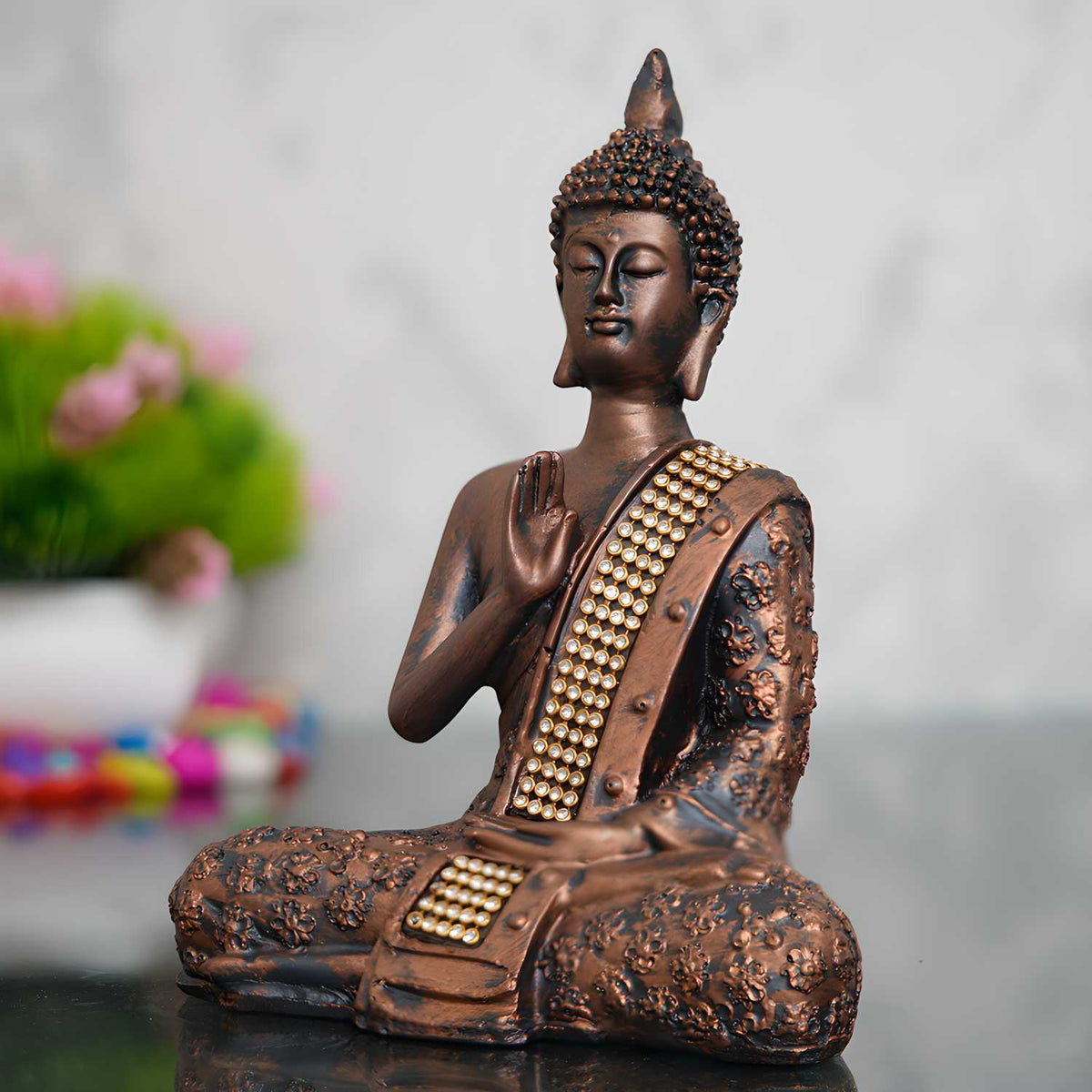 eCraftIndia Handcrafted Meditating Blessing Buddha — product image