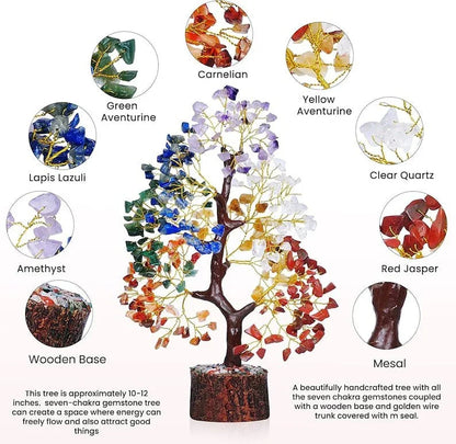 7 Chakra Natural Gemstone Crystal Tree — product image 4