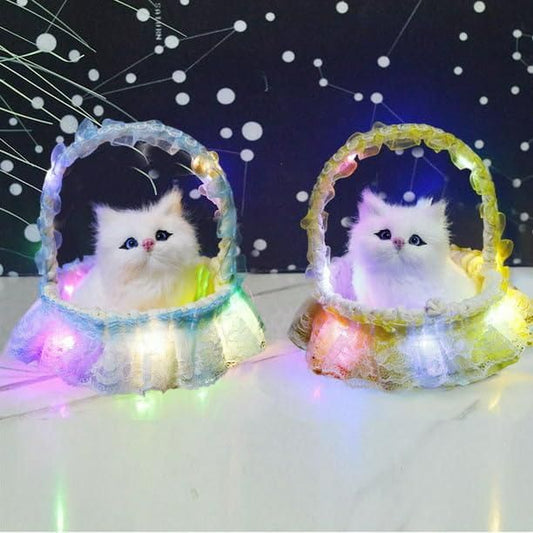 Kitten in LED Lights Basket Toy — product image