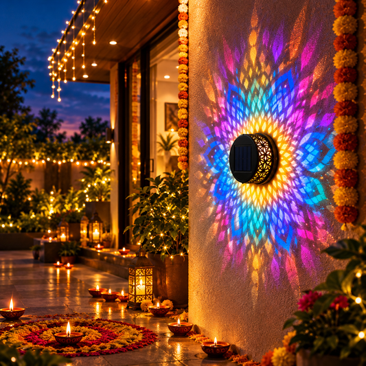 SolarGlow™ Rainbow Mandala Solar Wall Light