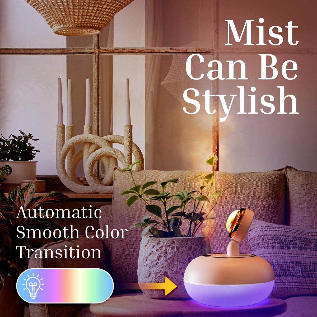 Aromatherapy 360° Rotatable Sunset Projector Lamp Humidifier — product image 4