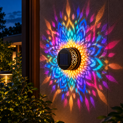 SolarGlow™ Rainbow Mandala Solar Wall Light