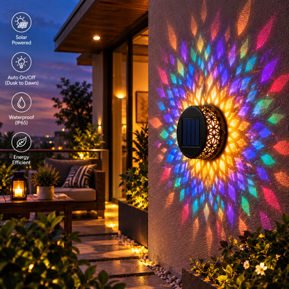 SolarGlow™ Rainbow Mandala Solar Wall Light